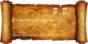 Promintzer Dina névjegykártya